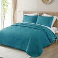 thumbnail image 3 of Exclusivo Mezcla King Quilt Bedding Set, Lightweight Soft Bedspreads Coverlets with 2 Pillow Shams, Modern Teal Oversized Quilts King Size for All Seasons, 3 of 7