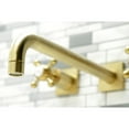 thumbnail image 3 of Kingston Brass KS6057BX Metropolitan Two-Handle Wall Mount Roman Tub Faucet, Brushed Brass, 3 of 7