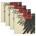 thumbnail image 5 of Qxltty Illustration Of A Vulture with Red Roses on Its Back Napkins 20×20in Perfect for Parties Dinners Weddings Cocktail Housewarming Cloth Napkins Set of 6, 5 of 8