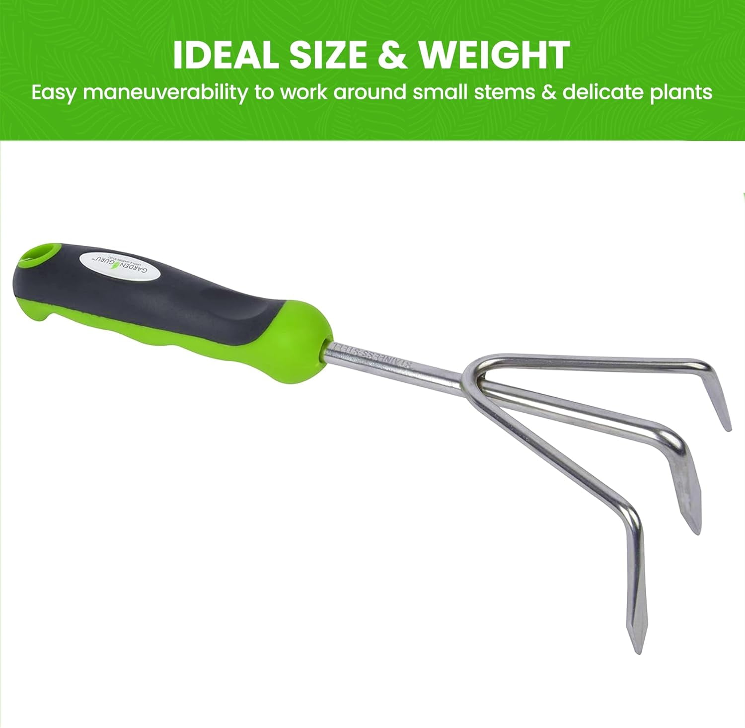 RGHJAR-Garden Guru Hand Cultivator Rake Tiller Tool - Stainless Steel for Ultimate Strength - Rust Resistant - Ergonomic Handle - Great for Gardening Cultivating Loosening Weeding