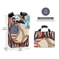 thumbnail image 2 of Yayeee Freestanding Laundry Hamper with Handle Collapsible Large Storage Basket for Clothes, Baseball Pattern, 2 of 7