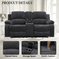 thumbnail image 3 of Caberryne Recliner Sofa with 2 Recliners for Living Room Furniture Sets，Corduroy Reclining Loveseat with Cup Holders/Hidden Table for Living Room/Lounge(2 Seater Loveseat,Dark Gray), 3 of 5