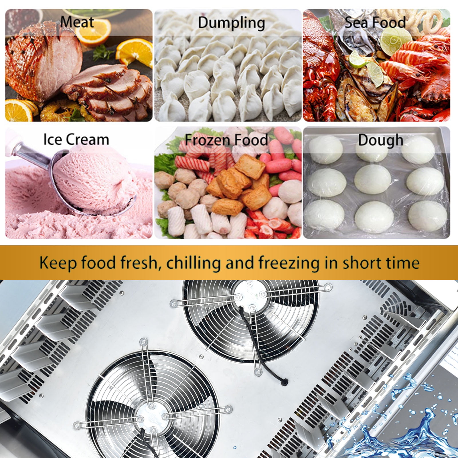 Kolice Commercial 15 Trays Blast Chiller, Blast Freezer with Food Probe,Lowest temp: -40°F for Restaurants,Canteens,Schools,Hotels
