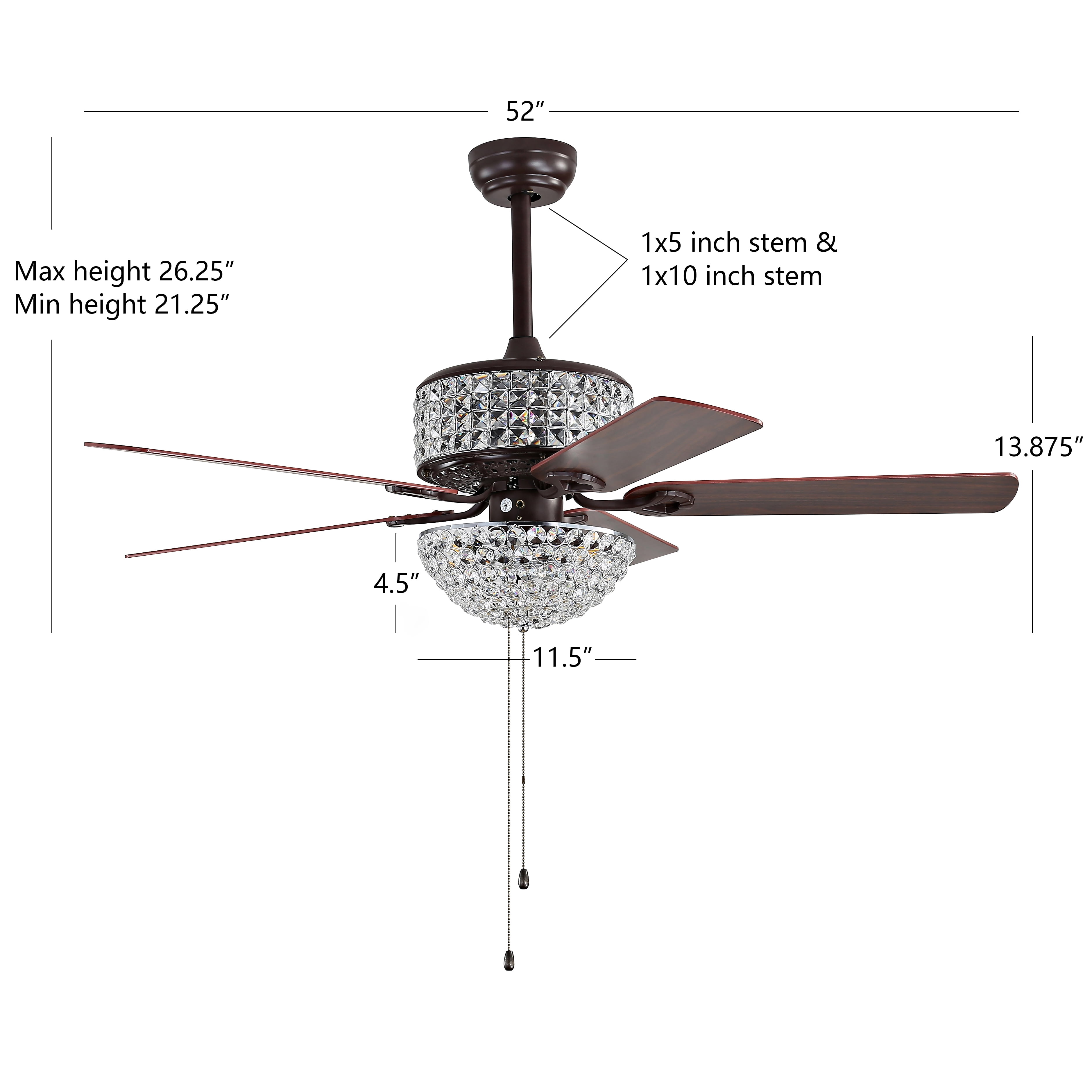 Safavieh Nori 52" Oil Rub Bronze Glam LED Ceiling Fan
