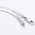 thumbnail image 4 of opvise Women Men Simple Silver Plated Flat Gift Snake Chain Herringbone Choker Necklace, 4 of 5
