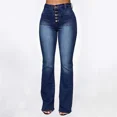 thumbnail image 2 of Women's Jeans Button Patch Bag Water Washed Pants Jeans for Women, 2 of 2