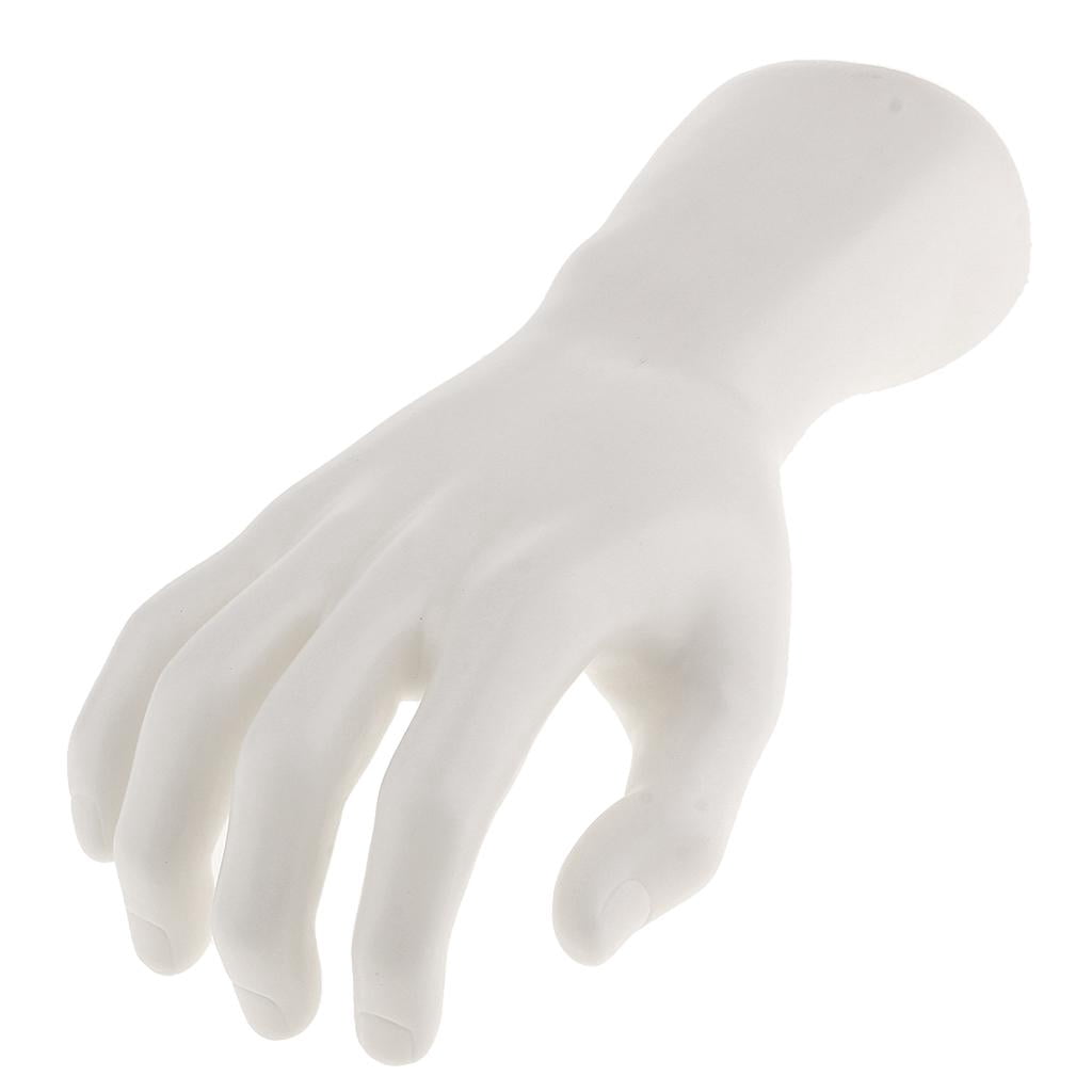 Dualoai 2 Pieces Male Mannequin Right Hand for Jewelry Bracelet Watch Ring Display 2pcs White