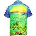 thumbnail image 2 of HAPPY BAY Men's Hawaiian Shirts Short Sleeve Button Down Shirt Mens Tropical Shirts Casual Holiday Summer Party Caribbean Shirts for Men Funny XS Dolphin Sea, Blue, 2 of 7