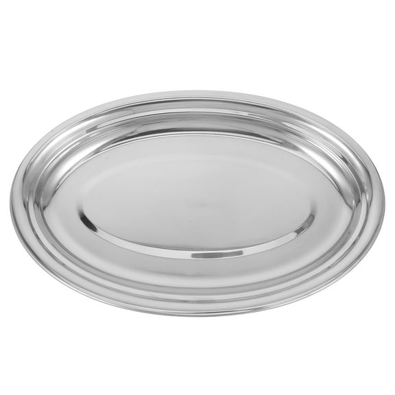 Homoyoyo Stainless Steel Oval Fish Platter Serving Dish for Steaming and Presentation