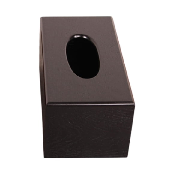 Caja de papel de seda con tapa de madera, moderna, rectangular, multiusos, para almacenamiento facial negro