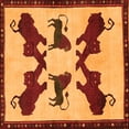 thumbnail image 1 of Ahgly Company Indoor Square Animal Orange Traditional Area Rugs, 5' Square, 1 of 1