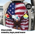 thumbnail image 5 of Pofeuu USA Eagle with Spread Wings Print 2 Pack PU Leather Kick Mat Back Seat Protector, Universal Car Seat Back Organizer, Waterproof Backseat Protector For Most Car, 5 of 8
