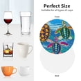 thumbnail image 6 of Lsque Little Sea Turtles Pattern 4" Drink Coasters Set of 4, PVC Leather Absorbent Coasters, Table Coaster Set Decorative Coffee Cup Coasters Housewarming Gift -Round Shape, 6 of 6