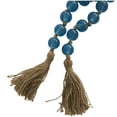 thumbnail image 6 of DecMode Handmade Round Blue Glass Garland with Tassel with Knotted Brown Jute, 6 of 17