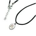 thumbnail image 2 of Letter R Floral Monogram Initial Antiqued Oval Charm Pendant with Black Satin Cord, 2 of 4