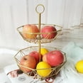 thumbnail image 4 of Cesta de hierro forjado para almacenar frutas, frutero, encimera moderna para suministros oro, 4 of 9