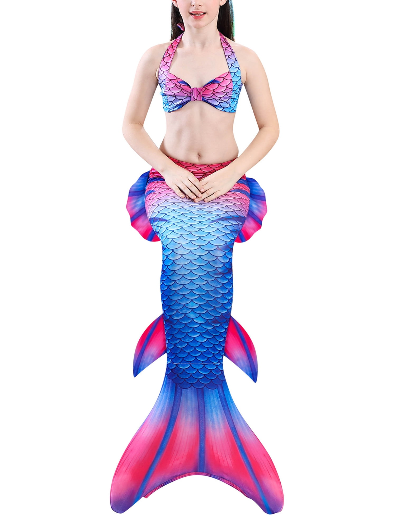 Kid Baby Girl Mermaid Costume Bikini Headband Set Swimwear Swimsuit Bathing Suit