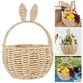 thumbnail image 3 of Miangastore Bunny Woven Basket Party Paper String Woven Candy Basket Rabbit Picnic Storage Basket, 3 of 8
