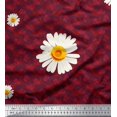 thumbnail image 1 of Soimoi Cotton Jersey Fabric Leaves & Daisy Flower Printed Craft Fabric by the Yard 58 Inch Wide, 1 of 1