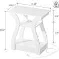 thumbnail image 2 of End Tables Living Room, White End Table with Charging Station,White Side Table, Nightstand for Bedroom, 3 Tier End Table with Storage Shelf for Living Room, 2 of 14