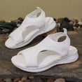 thumbnail image 5 of Flip Flops for Women Boho Flower Slip on Wedge Sandals Casual Summer Platform Orthopedic Walking Shoes White Size 8, 5 of 8