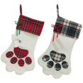thumbnail image 1 of 2 piezas de calcetines navideños para mascotas de 45 x 20 cm de tamaño, calcetines navideños con patas de perro, calcetines navideños para mascotas, regalos para niños, rojo/azul, 1 of 6