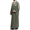 thumbnail image 6 of Long Sleeve Kaftan Thobe Button down Men Thobe with Pocket Big and Tall Kaftan Muslim Men Thobe，Men's Muslim Robe Arab Middle Robe 2024, 6 of 6