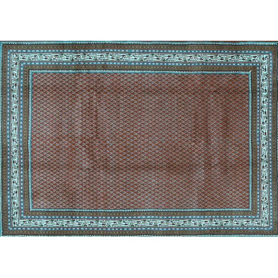 Ahgly Company Indoor Rectangle Persian Light Blue Traditional Area Rugs, 4' x 6'