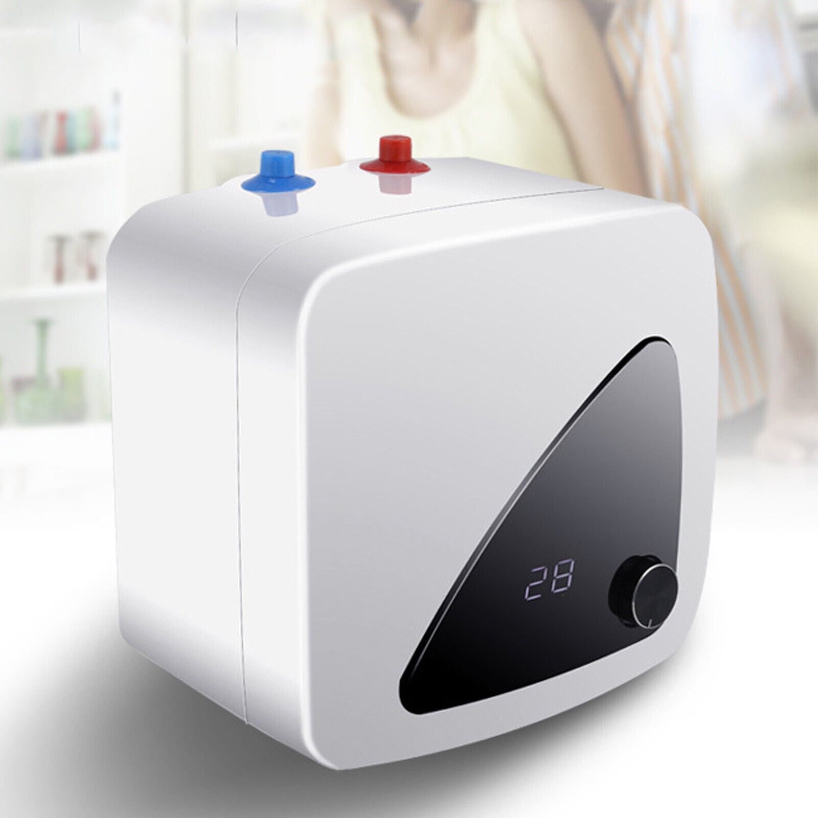 8L Electric Instant Mini Tank Hot Water Heater 1500W 30-65℃ Tempature Adjustable for homes, kitchens