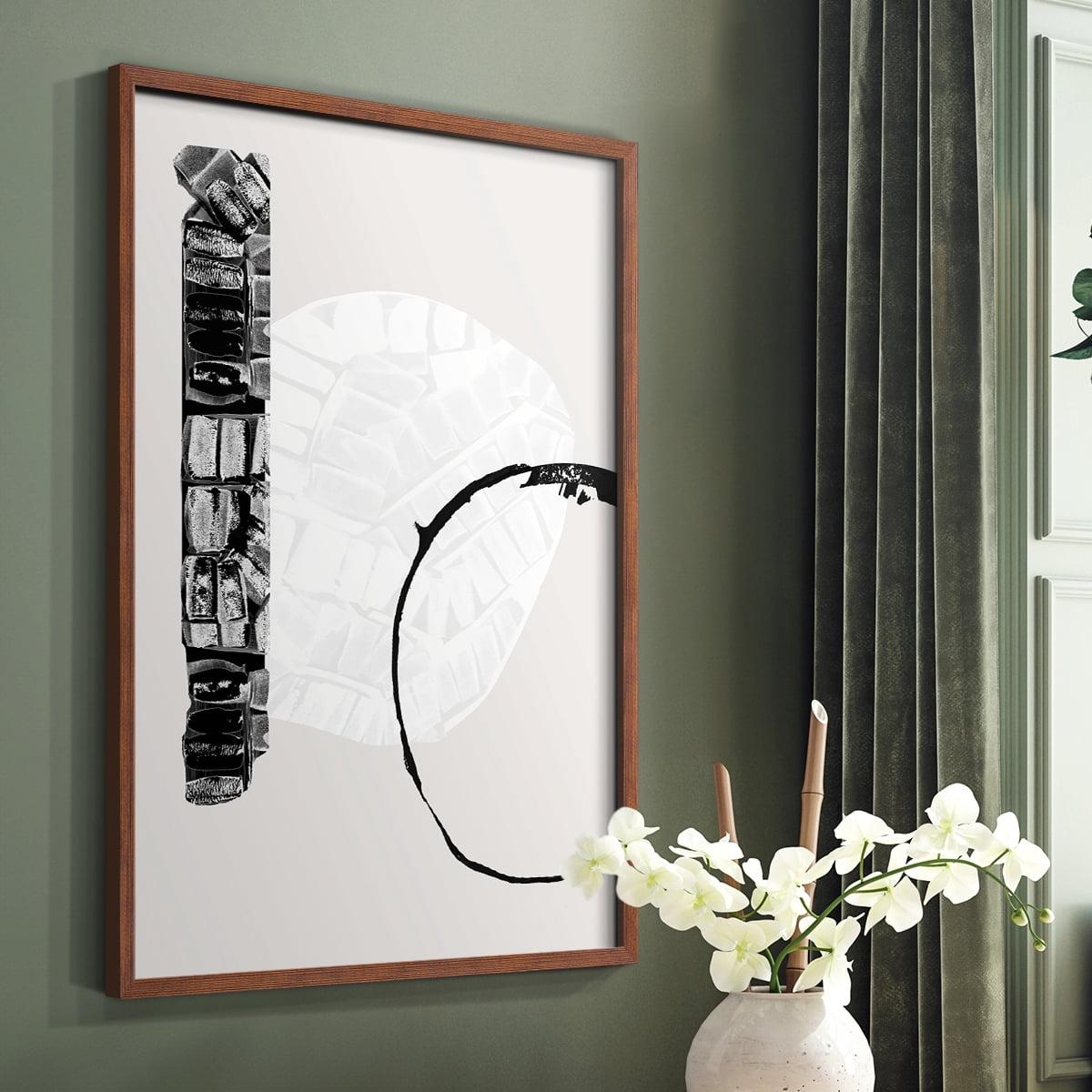 Zen Shapes I Framed Print - Solid Wood in Single Picture Frame Solid Wood 2 Framed Print