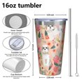 thumbnail image 4 of 16oz Tumblers Shih Tzu Dog and Pioneer Flower Stainless Steel Vacuum Insulated Double Wall Travel Tumbler Cups Mug with Lid and Straw,Cleaning Brush for Coffee,Tea, 4 of 4