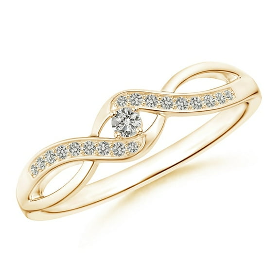Solitaire Round Diamond Infinity Promise Ring in 14K Yellow Gold (Weight: 0.04ctwt)
