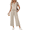 Beige, variant on 2 Piece Sets for Women Spring Fashion Business Casual Outfits Vacation Cruise Outfit Wide Leg Crop Pants Resort Wear Navy S