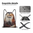 thumbnail image 4 of Saiise Romantic Flower Fox Couple Pattern Sports Drawstring Backpack - String Swim Gym Bag with Wet Proof Pocket for Women&Men-Small, 4 of 6