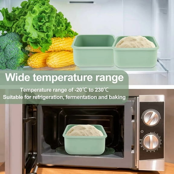 2 Pack Pizza Ball Box Versatile Pizza Dough Proofing Box Heat Silicone Dough Box Pizza Dough Box Soft Fermentation Box B,2 * Pizza Ball Box,Green