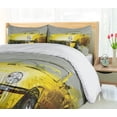 thumbnail image 5 of Ambesonne Car Duvet Cover Set, Vintage Retro Style Cuban, Queen, Sage Green Yellow, 5 of 6