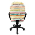 thumbnail image 3 of Colorful Office Chair Slipcover, Pattern with Horizontal Stripes and Weathered Grunge Effect in Hand Drawn Style, Protective Stretch Decorative Fabric Cover, Standard Size, Multicolor, by Ambesonne, 3 of 5