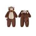 thumbnail image 2 of RUINIXCW Kids Toddler Baby Halloween Animal Costume Infant Cute Monkey Zebra Costume Baby Boy Girl Fall Winter Clothes Warm Flannel Romper Casual Zipper Hooded Jumpsuit with Tail, 2 of 10