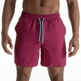 thumbnail image 2 of KeShDi Running Shorts Men Casual Faddish Solid Shorts with Pocket Elastic Waist Short Pants Outdoor Sweatpants Hot Pink 3X, 2 of 6