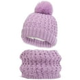 thumbnail image 4 of 1-6 Years Children Knit Hat Warm Scarf Gloves Three Piece Thickened Pullover Hat, 4 of 5