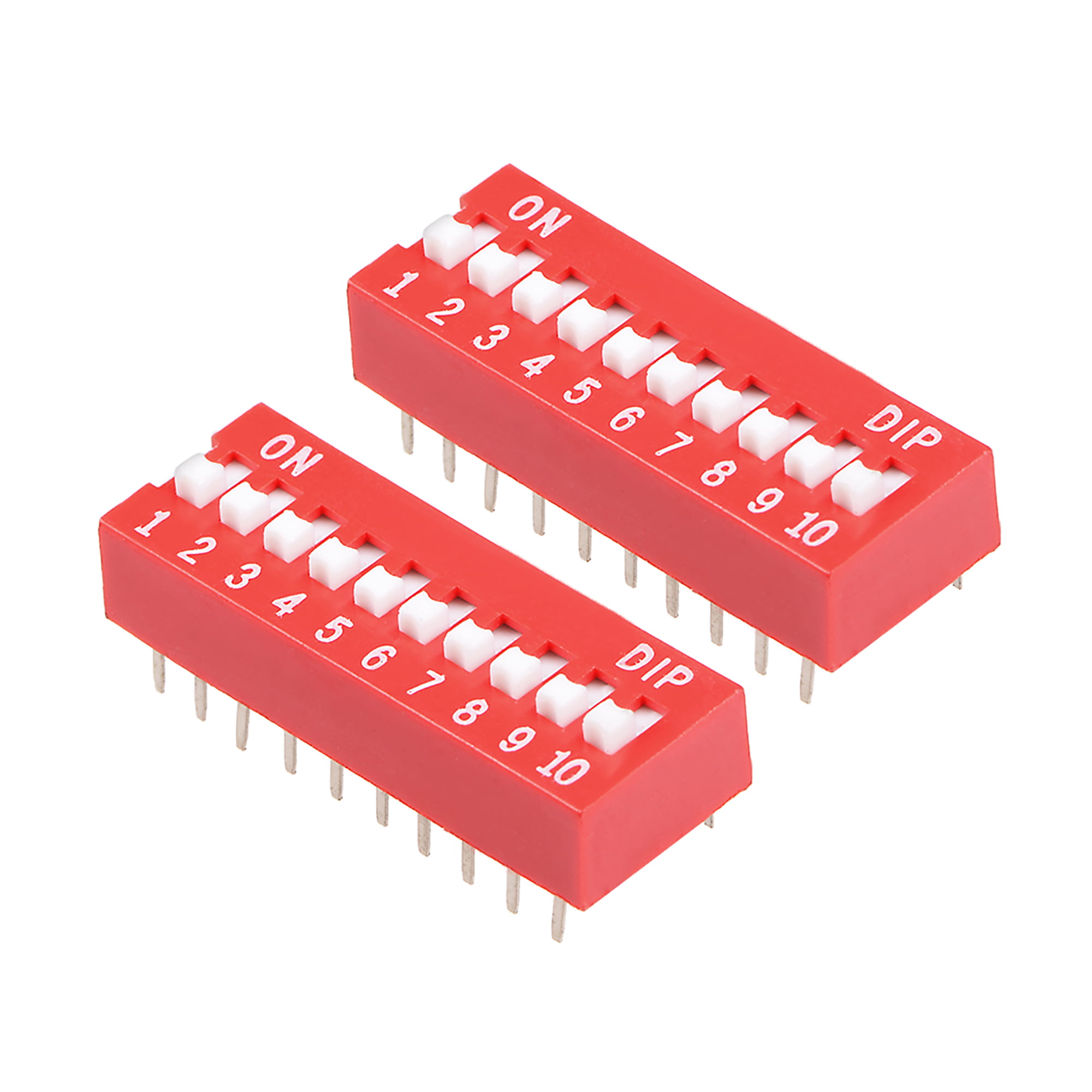 1 pc 10 Ways 20 Pin Code  Slide Style DIP Switch PCB 2.54mm Pitch Tone Red 