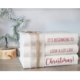 thumbnail image 5 of AuldHome Design Christmas Faux Book Stack; Decorative Holiday Book Set w/ Burlap Ribbon Wrap, 5 of 8