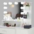 thumbnail image 6 of Smuxee Modern Drawer Vanity Set with Mirror and LED Lights,Makeup Dresser Table with 3 Shelves,White, 6 of 7