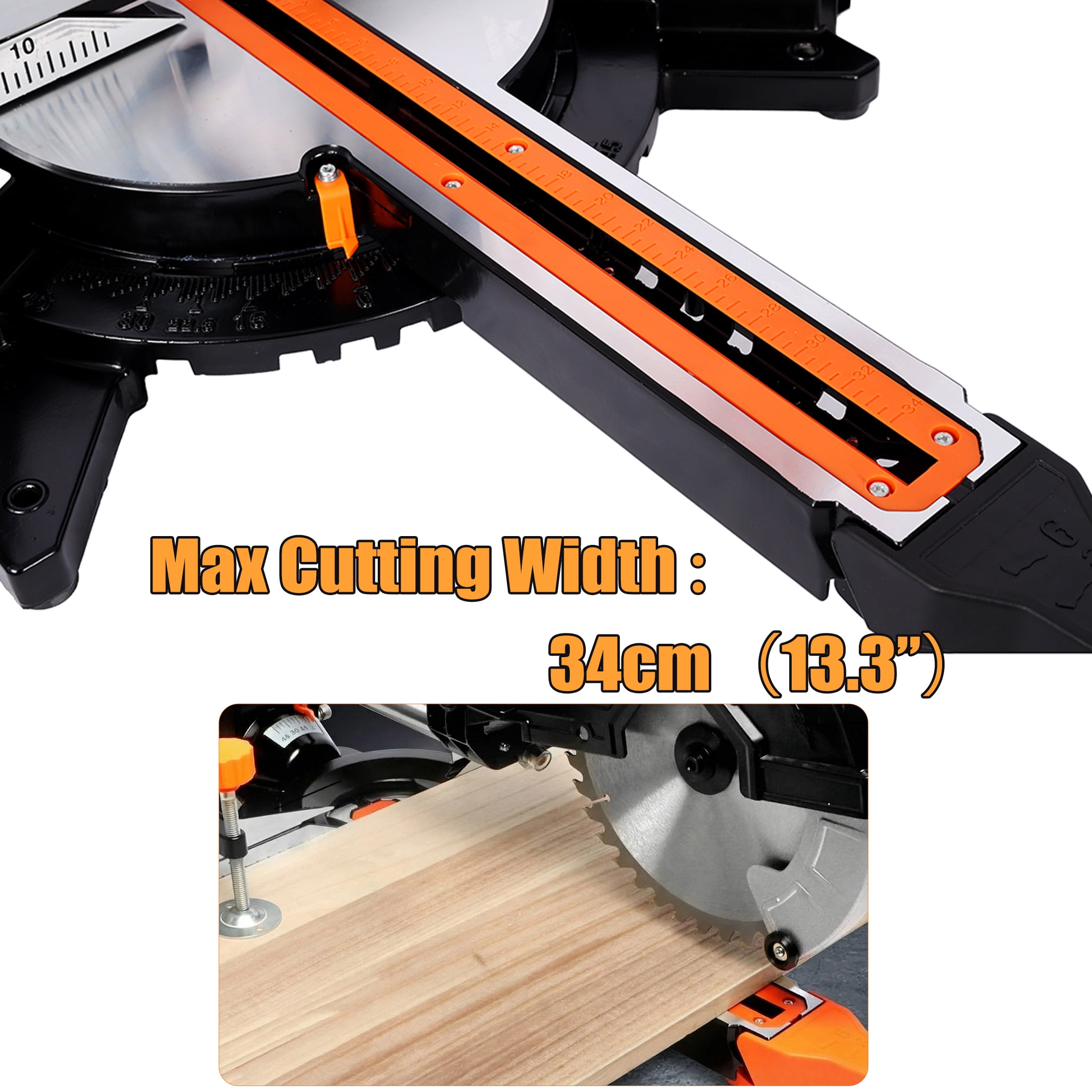 10-Inch Miter Saw, Sliding Compound Miter Saw, 2-Speed 5000/3200 Rpm, Single Bevel 0-45 ° , 48t Blade Evolution Table Saw, Wood Working Tools And Equipment, Cutting Wood Pvc Or Soft Metal