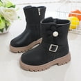 thumbnail image 7 of nsendm Female Shoes Big Kid Big Kids Shoes Size 6 Thick Soled Girls Mid Length Boots Comfortable Soft Soled Leather Short Boots Noisy Shoes for Kids Black 1, 7 of 7