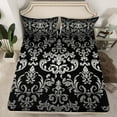 thumbnail image 2 of jejeloiu Gray Damask Twin Sheet Set (3-Piece) Rustic Baroque Victorian Gothic Flower Ultra Soft Decor, 2 of 7