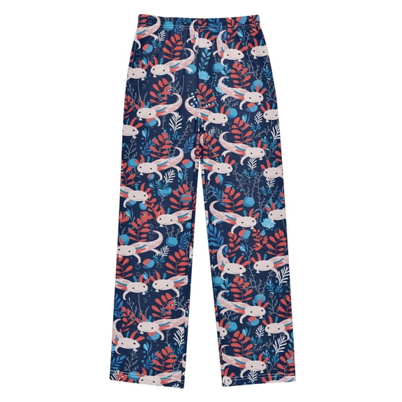 Axolotl Cartoon Kids Pajama Pants Boys Pjs Bottoms Sleepwear Lounge Large