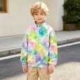 thumbnail image 5 of Atogsazn Kids Boys 1/4 Zip Sweatshirt Childrens Casual Tie Dye Long Sleeve Pullover Sweater Fall Winter Outerwear Green 11-12 Years Fashion, 5 of 9