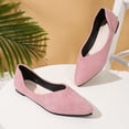 thumbnail image 3 of Womens Ballet Flat Shoes Pointed Toe Slip on Casual Dressy Shoes Solid Color Suede Comfy Arch Support Orthopedic Walking Shoes Pink Size 6.5, 3 of 6