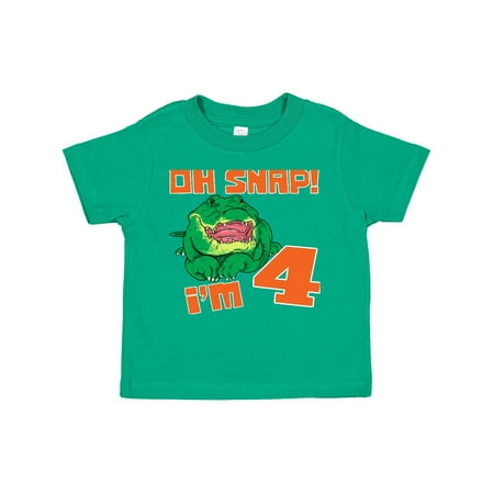 

Inktastic Oh Snap! I m 4 Cute Green Alligator Gift Toddler Boy or Toddler Girl T-Shirt